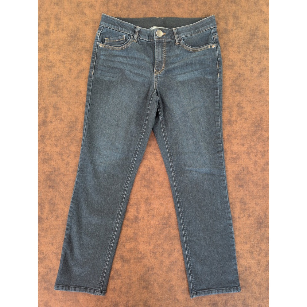 Christopher & Banks Signature Slimming Dark Wash Flex Waist Jeans 6 Short